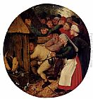 Pieter The Younger Brueghel Wall Art - Pushed Into The Pig Sty